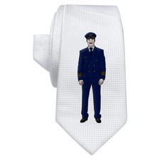 Weiße Krawatte / Krawatte "Flugzeugpilot" mit Geschenkbox (AT00008435)