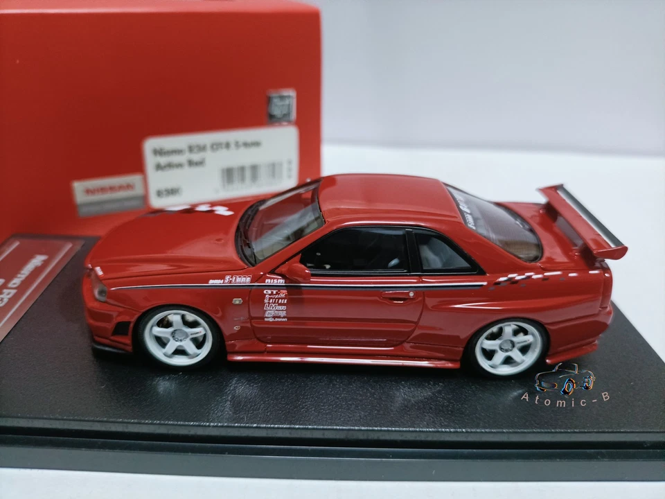 Hpi 1:43 Nissan Nismo GT-R R34 S-Tune Red Skyline Modified Sports Car Model - Image 3 of 4