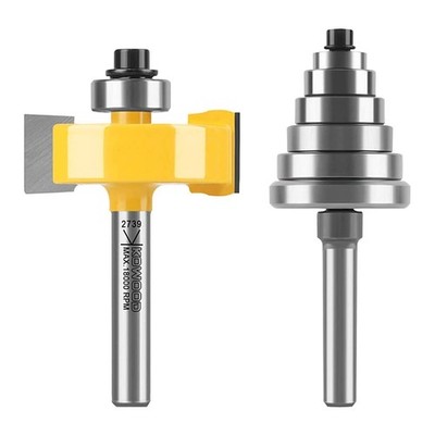 Rabbet Router Bit 1/4'' Shank, 1-3/8'' Height Multi-Slot Milling Cutter Bit (7 ...
