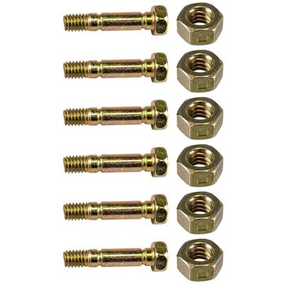 CUB CADET 912-0158 710-0890A 6PK Shear Bolts Hex Nuts Snow Thrower