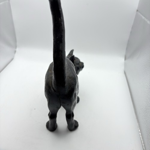 Vintage Hubley "Scardey Cat" Black Cat Cast Iron Doorstop Green Eyes Halloween - Picture 6 of 13