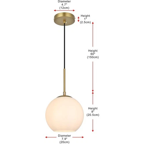 Living District LD2207SG Baxter 1 Light 8 inch Satin Gold Pendant Ceiling Light - Picture 9 of 10