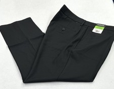 Haggar Men's Comfort Performance Stretch Straight Fit Pants, Black, Size 38X30