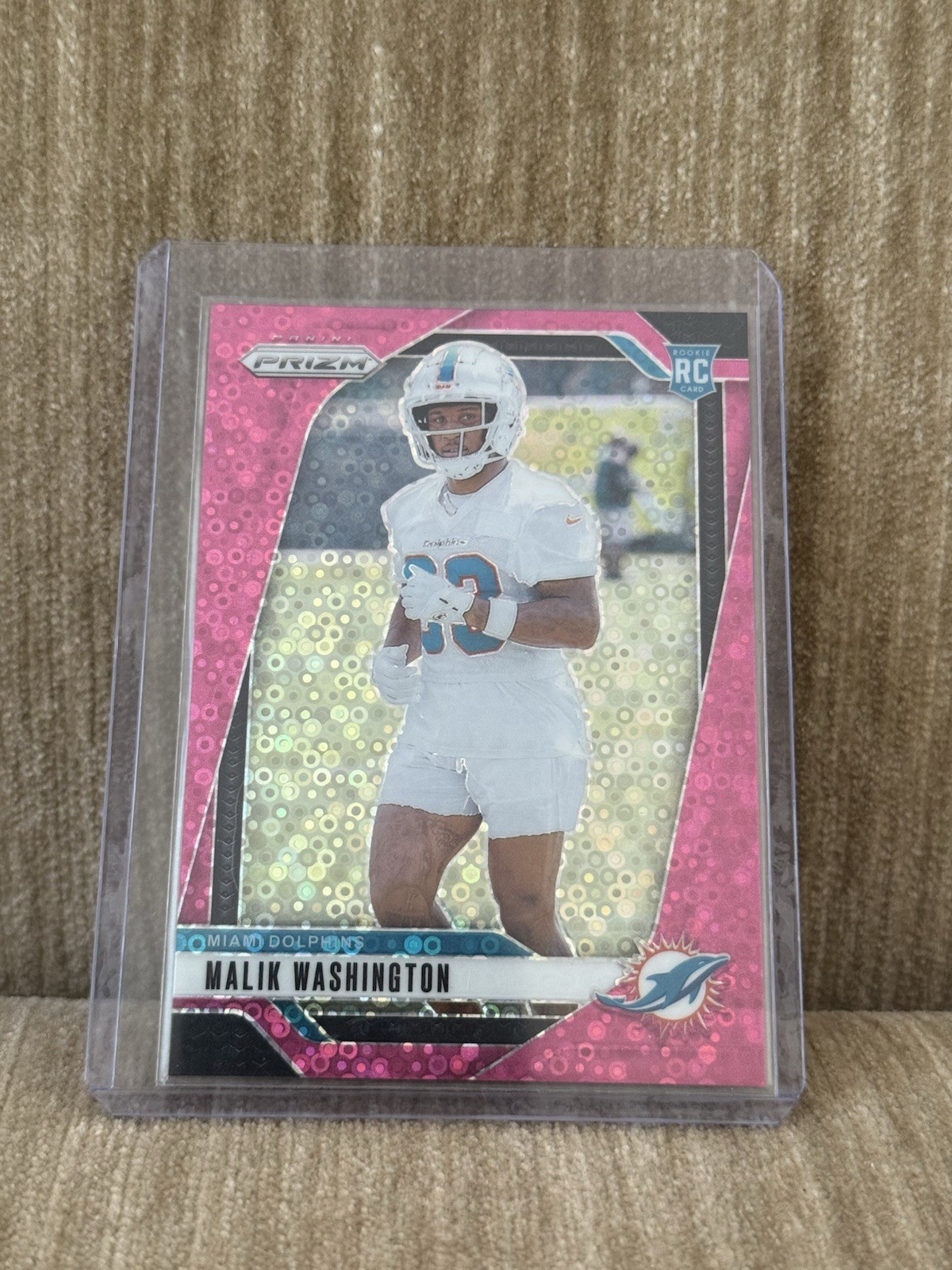 2024 Panini Prizm Football #371 Malik Washington Pink No Huddle Disco /25 Rookie