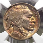 1914 "P" Indian Head BUFFALO Nickel 5c NGC MS63 #003 BU Unc *TONING* ECC&C, Inc.