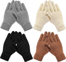 Winter Gloves for Women - 4 Pairs Winter Gloves with Touchscreen Fingers, Warm K