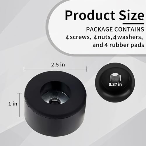 4-Pack Heavy Duty Anti Vibration Rubber Foot for Generators, Pressure 4 Pack