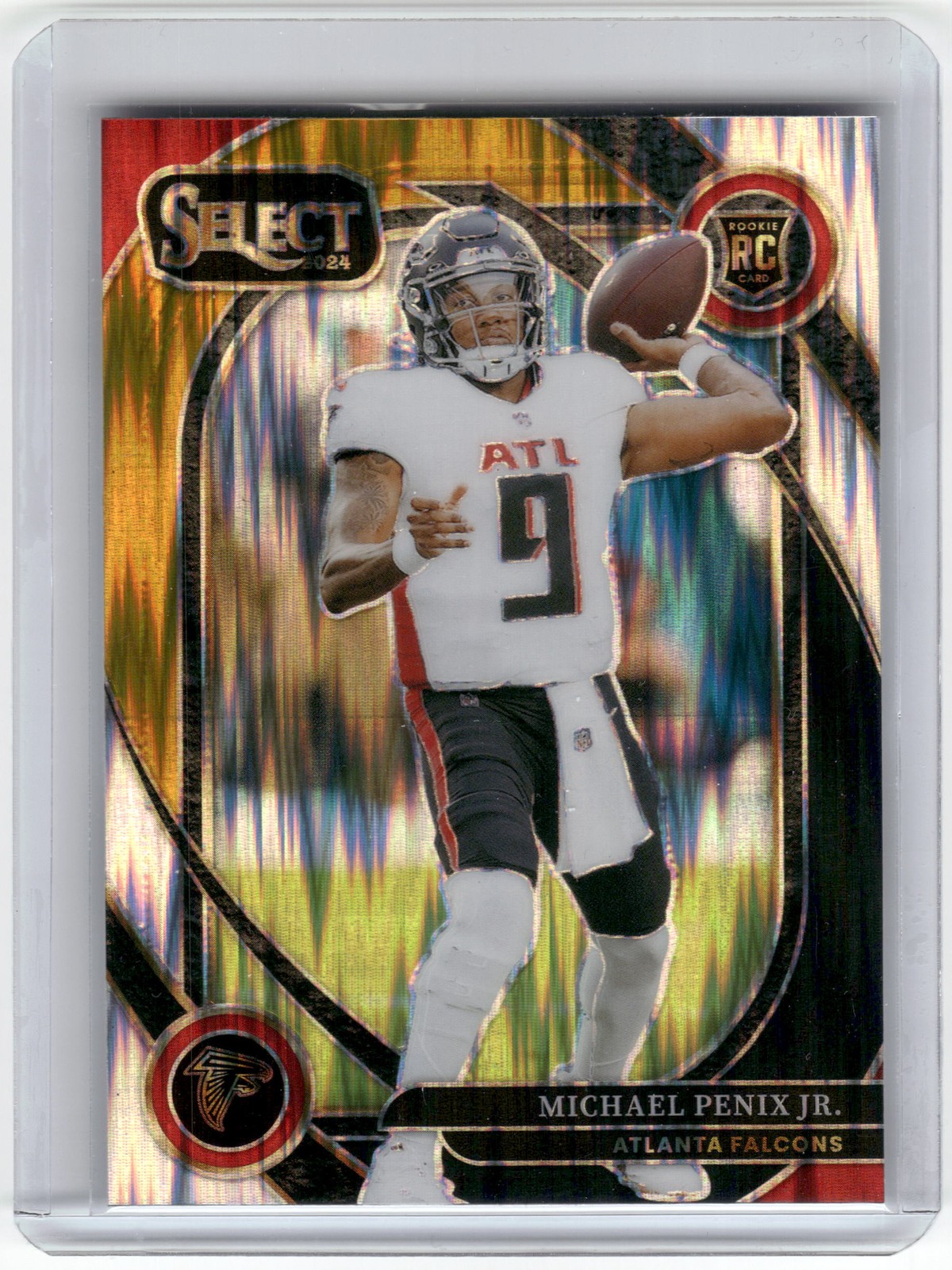 2024 Panini Select #235 Michael Penix Jr. Black & Gold Prizm Shock Rookie