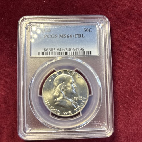 1963D MS 64 FBL Franklin Half Dollar PCGS 1963D-MS64 FBL