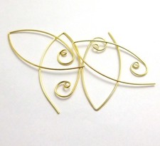 16 Pcs 48X19mm Earring Finding Wire 18k Gold Plated Jewelry Making Wire