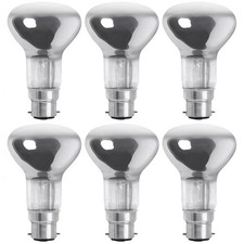 R63 Light Bulbs 60w Watt B22 BC Bayonet Fit Clear Reflector Spotlight Bulbs 6 PC