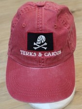Turks  Caicos Islands Red Embroidered Adjustable Hat Cap Youth 5-12yr by Ahead