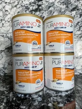 4 Cans PurAmino Jr. Junior Vanilla  14.1oz  Exp 8/26 Fast Shipping