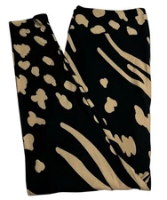 LuLaRoe Leggings TC2 Tall Curvy 2 BLACK Wild Animal Jungle LEOPARD Tiger Casual