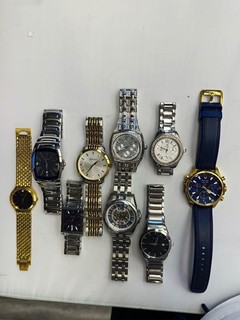 MEN’S BULOVA WHOLESALE WATCH LOT 9 WATCHES AUTOMATIC MARINE STAR USED QUARTZ NR