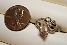 Ladies' Dainty Vintage Sterling Silver 925 Coiled Cobra Snake Ring Size 6.5