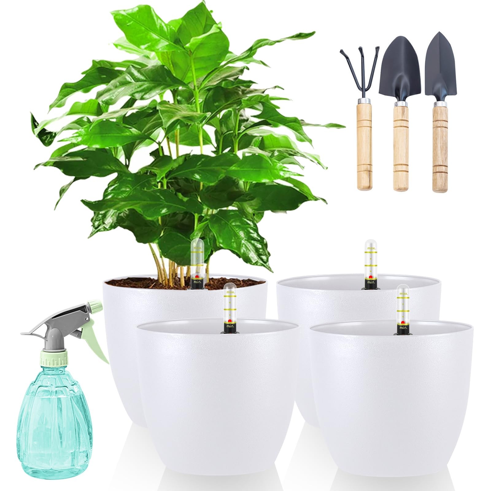 Pots de fleurs à arrosage automatique et réserve d'eau pour plantes d'intérieur