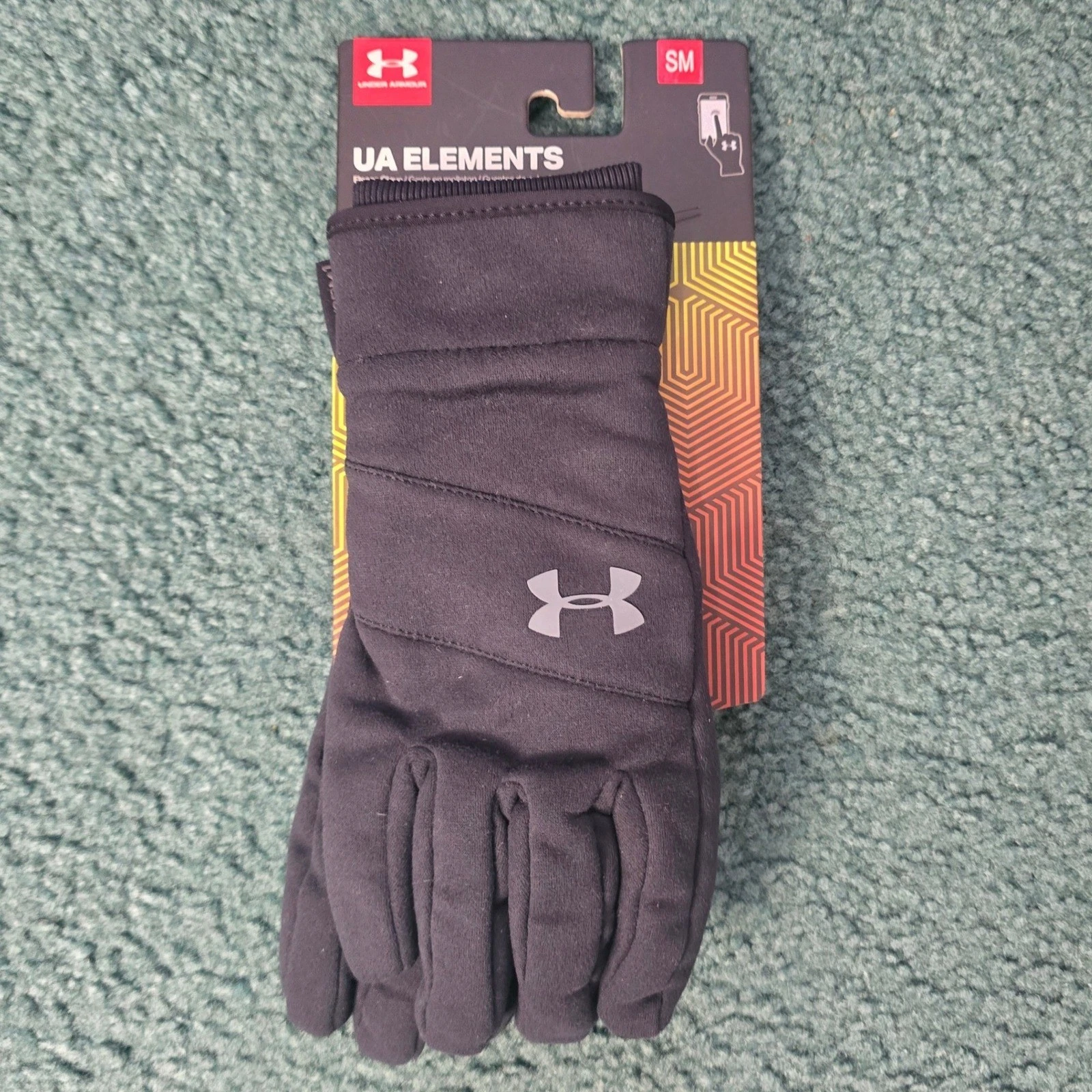 Under Armour Mens Small/Medium ColdGear Infrared Fleece Gloves Black Coldgear