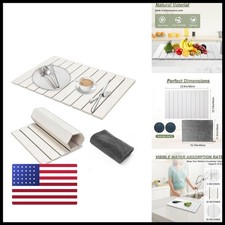 0510SKER Stone Dish Drying Mat White 16''X24'' Kitchen Counter