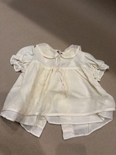 Vintage Allison Ann Ivory Short Sleeve Girls Dress Set Size 6-9 Months