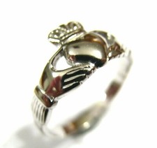 Genuine 10ct Solid White Gold Claddagh Celtic Friendship Ring In Your Size