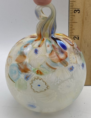 VTG Murano Millefiori Egg/Oval Shape Blown Glass Ornament Matte NEW OLD STOCK - Picture 12 of 13