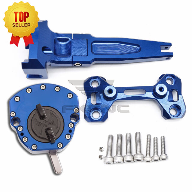 CNC Steering Damper W/ Mounting Kit Mount For FJ-09 /MT-09 Tracer 2015-2022 Blue