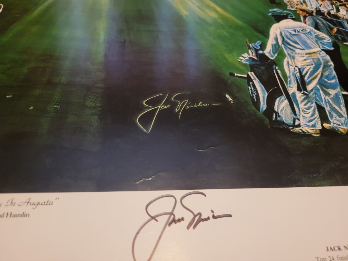 Masters Sunday in Augusta signed Arnold Palmer Jack Nicklaus JSA
