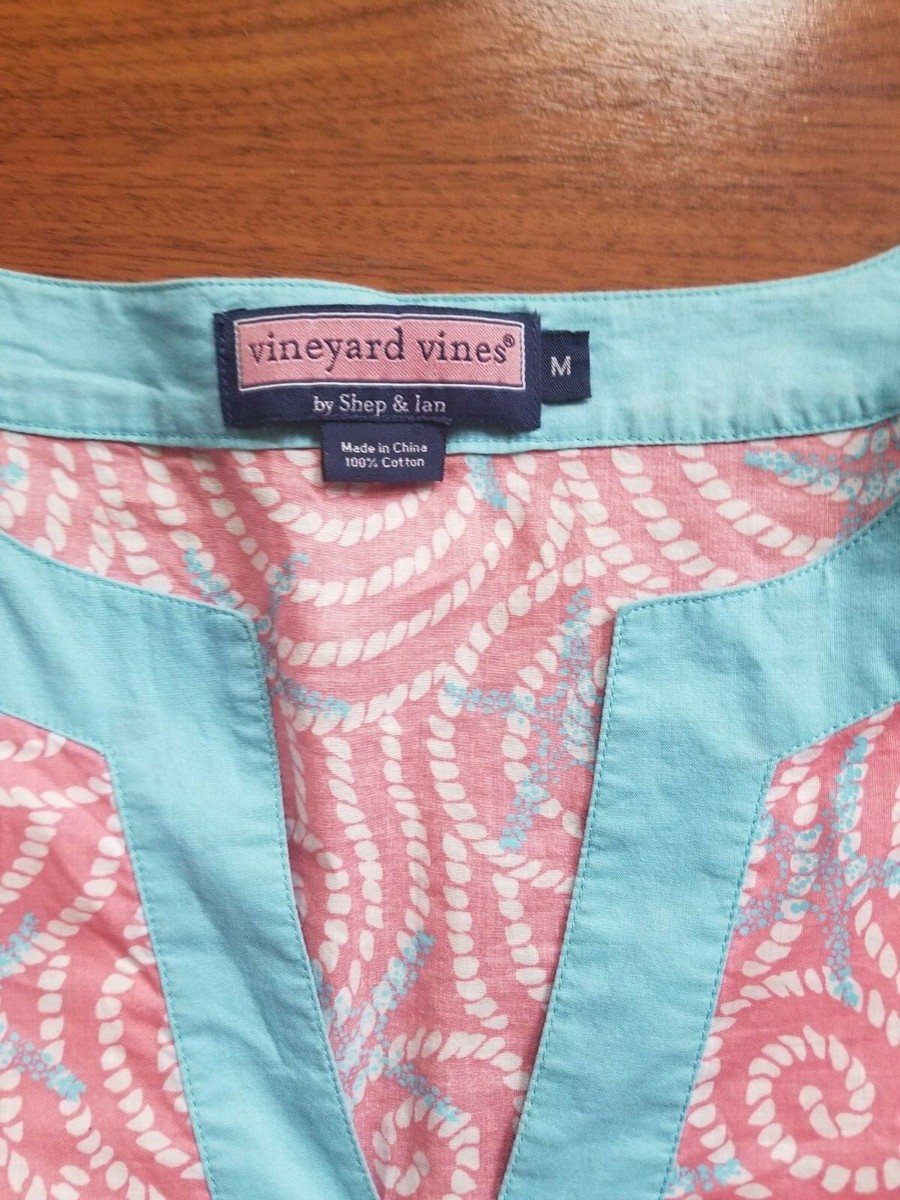 Tuniqueblouse Tropicale Vineyard Vines Bleu Corail Blanc - Motif étoile De Mer - Taille M - Occasion