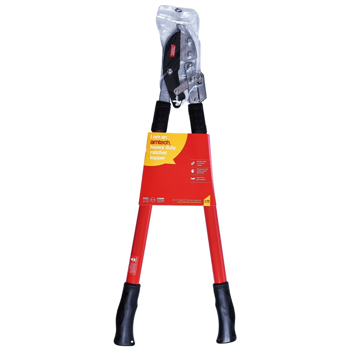 Amtech Heavy Duty Ratchet Lopper–Efficient Branch/Shrub Cutter for Garden Trees