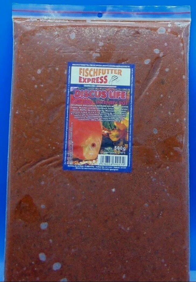 FISCHFUTTER EXPRESS 8x 500g Tafel Discus Life MGF 500 Intensiv Rot, Frostfutter, Fischfutter