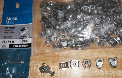 100 New Push In Box Nuts fits #8 Sheet Metal Screw /Captive Auto Nut  Automotive