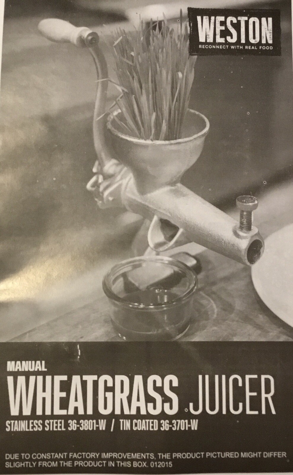 Weston Wheatgrass Juicer Manual Hand Crank Extraction HeavyDuty 36