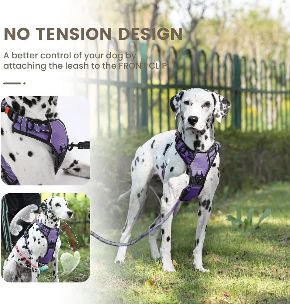 Dog Harness | No Pull Dog Harness | Reflective Oxford | Padded Handle | 4 Adjust