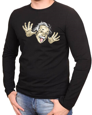 EINSTEIN ALBERT Schwarze T-Shirt Langarmshirts  -102 -LA