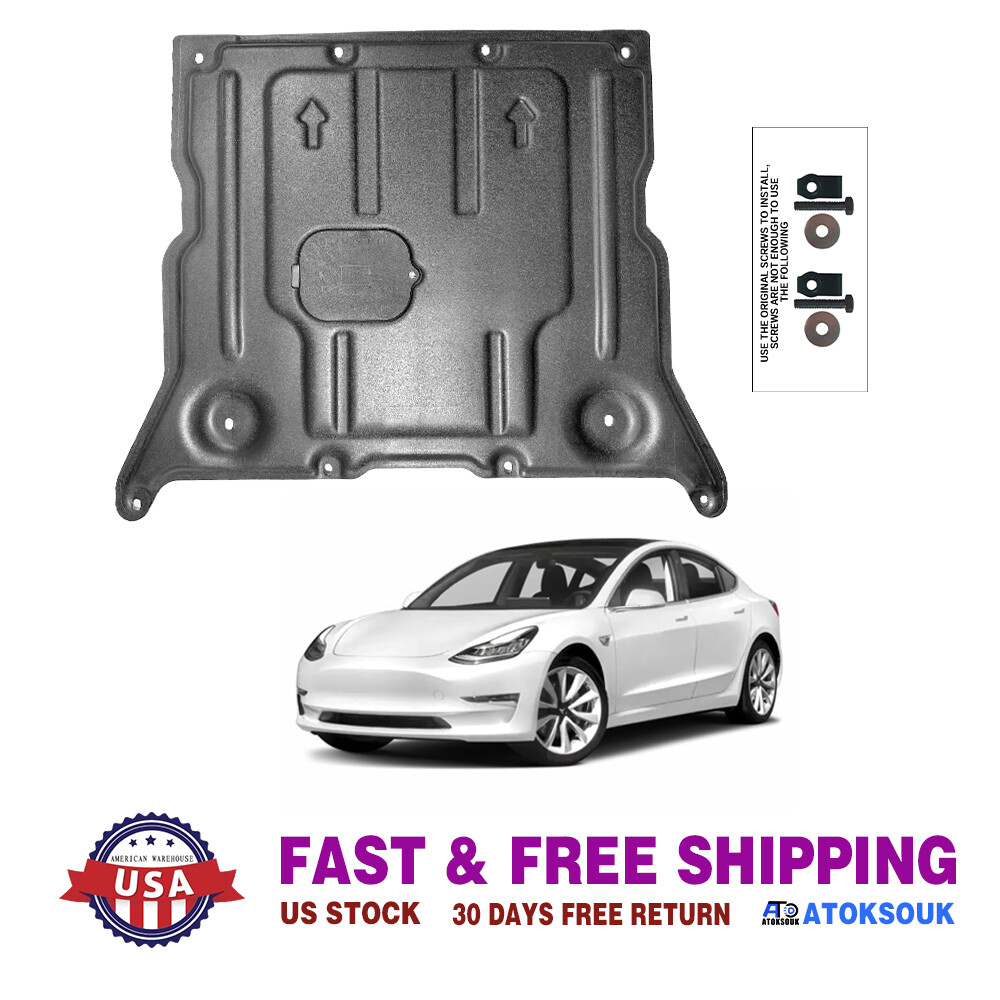 KEWISAUTO Skid Plate for Tesla Model 3 17-23/Model Y 20-23, Front Rear Under Eng