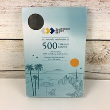 California Design Den Standard Pillowcases 500 TC Cotton Damask Sateen Grey