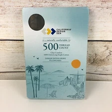 California Design Den Standard Pillowcases 500 TC Cotton Damask Sateen Grey