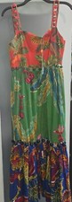 Farm Rio Tropical Print Maxi Dress, Spaghetti straps, sewn-in beads New w/Tag XS
