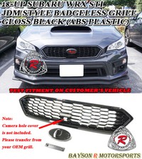 Fits 18-21 Subaru Wrx Sti Jdm-style Badgeless Front Grille Abs Gloss Black