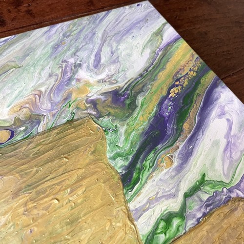 Louisiana Art Original Painting 11 x 14 Purple Green & Gold Matte Finish - Picture 3 of 12