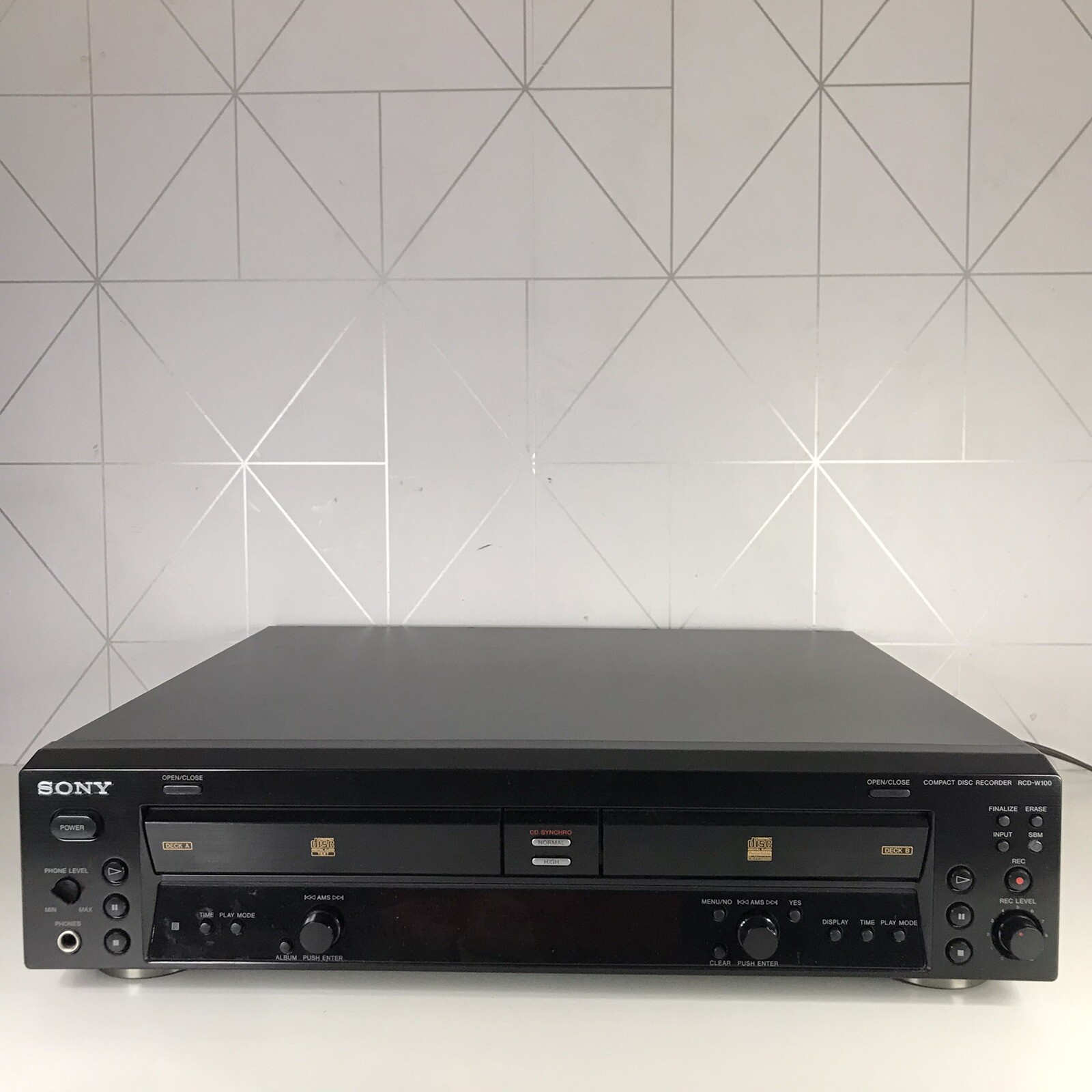 Sony RCDW100 Compact Disc Recorder CD Player See Description