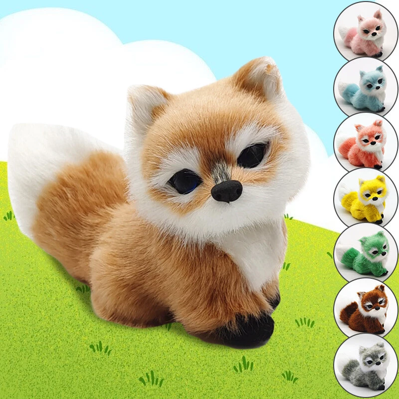 Simulation Fox Toy Xmas Plush Realistic Doll Furry Lifelike Animal Model  Gifts