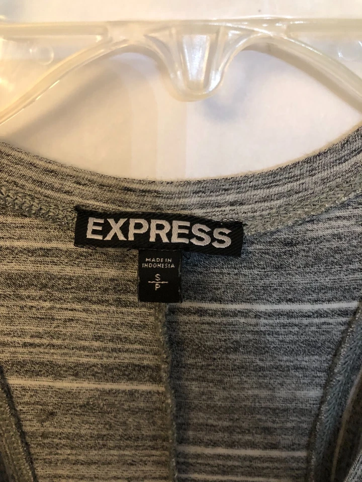 Vestido Midi Express Feminino Cinza Marled Regata Tamanho P Alto Baixo Sem Mangas Elástico - Imagem 2 de 4