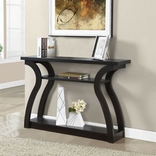 Monarch 47" Three Tier Hall Console Accent Table in Cappuccino
