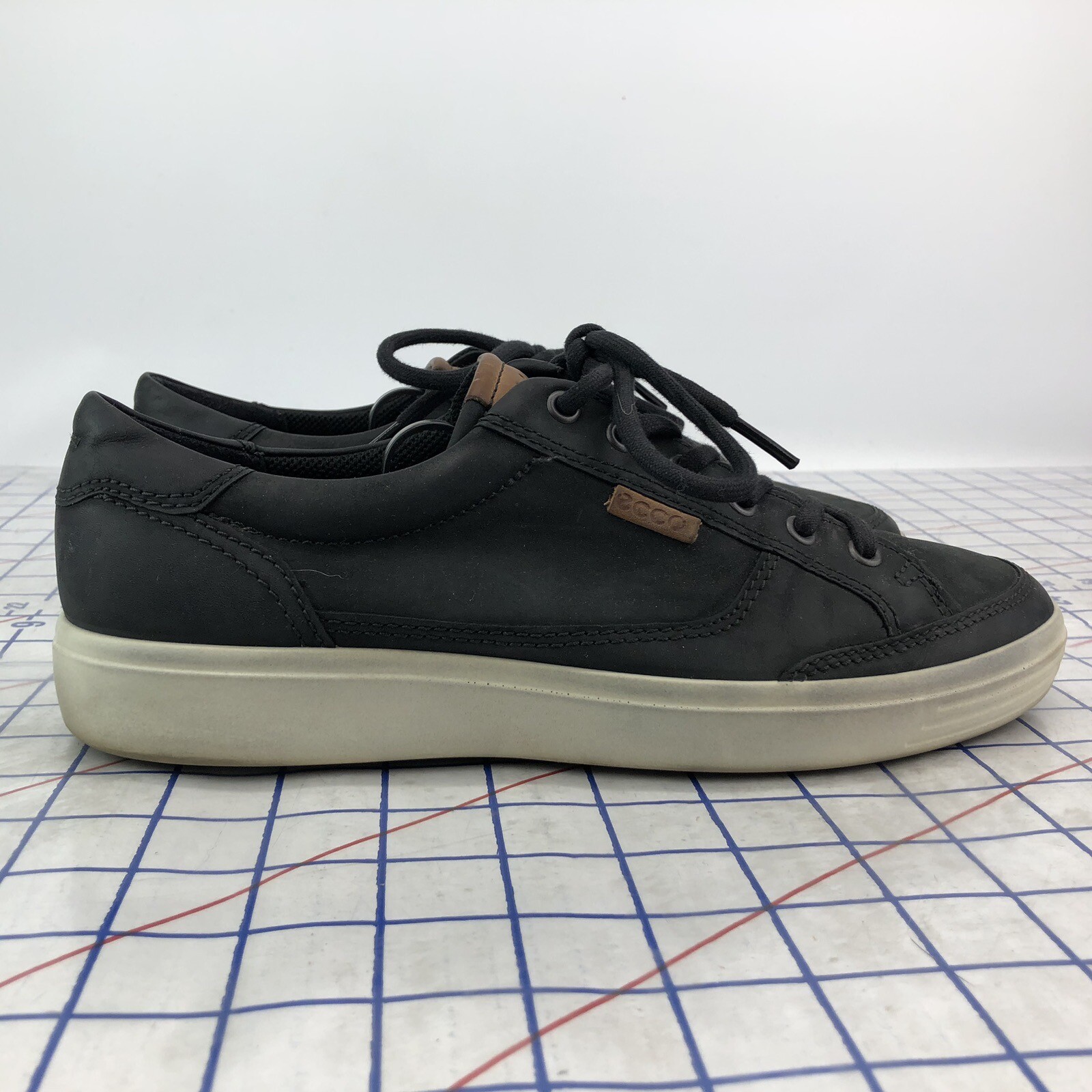 Ecco Womens Shoes Size 7 (41) Black Leather Lace Up Comfort Casual