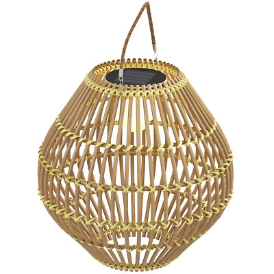 Solarleuchte Rattan, Wasserdichte Solarlampe Gartenleuchte mit Lichtsensor
