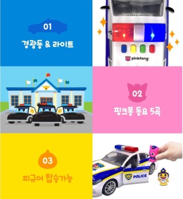 Pinkfong Baby Shark Police Car +2 Figures 5 Korean Songs/ Korea