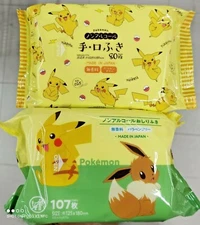 Pokémon Wet Wipes for Hands, Mouth & Wipes New Japan 80&107 2set non-alcoholic