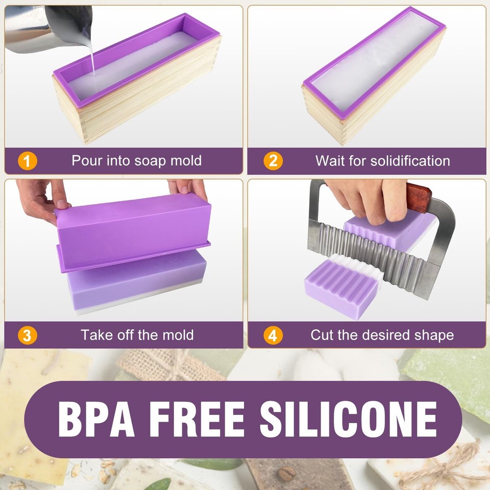 Silicone Soap Mold 2Pcs Flexible Soap molds for soap Making Comes